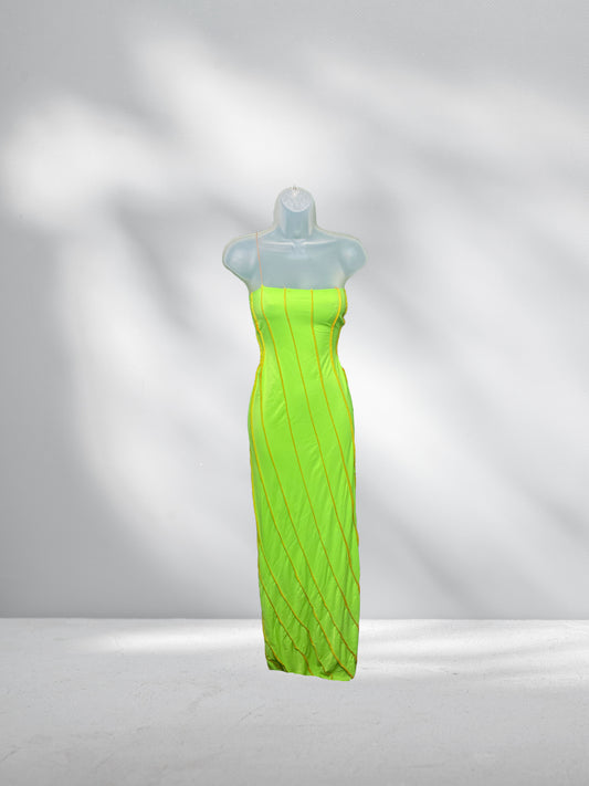 Overlock Contrast Maxi Dress